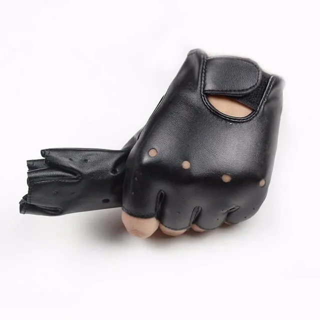 Fingerless children's leather gloves