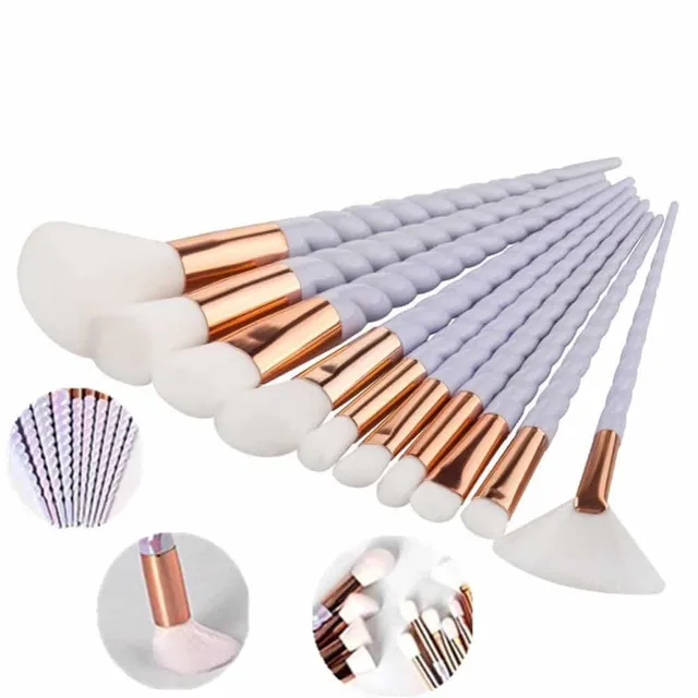 Set of brushes for makeup (10 pcs)