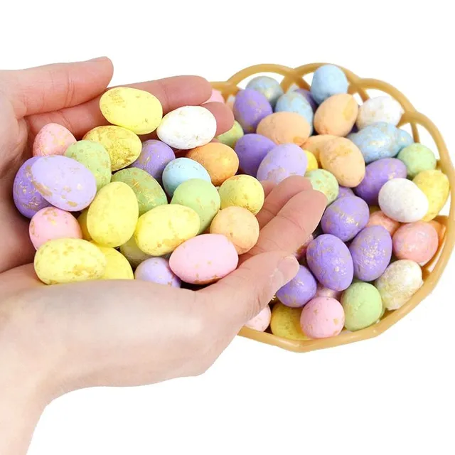 Štýlové moderné originálne farebné mini veľkonočné vajíčka v rôznych farbách 50ks Landry