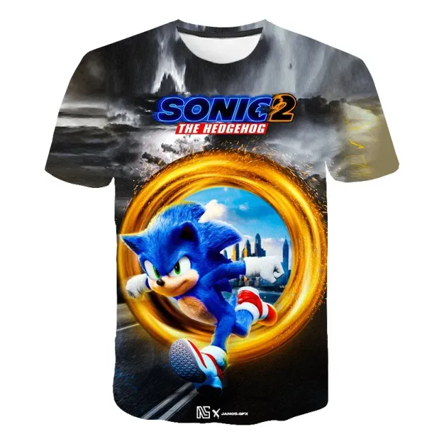 Kinder-T-Shirt bedruckt mit verschiedenen Sonic the Hedgehog-Motiven