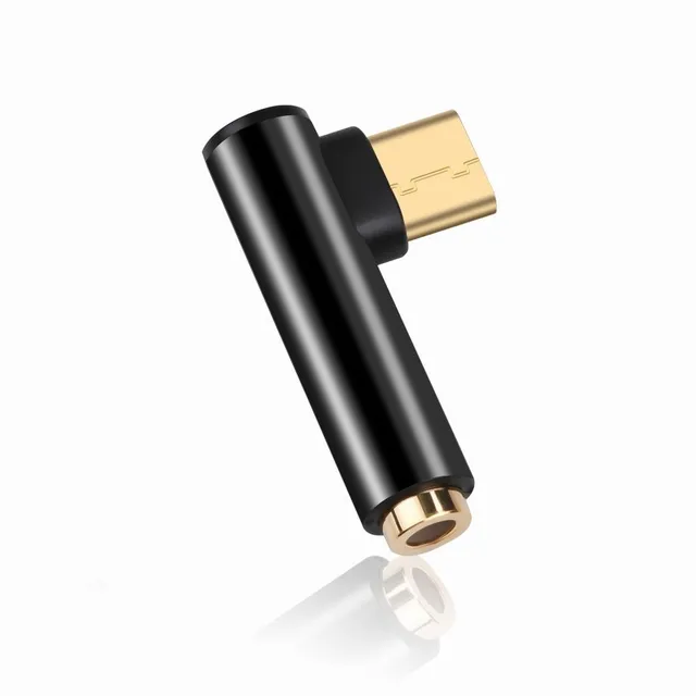 Curved USB-C adapter on 3.5mm jack