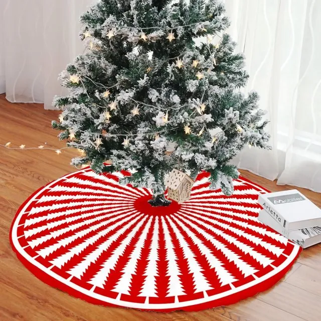 Christmas solid tablecloth under the tree with festive motifs