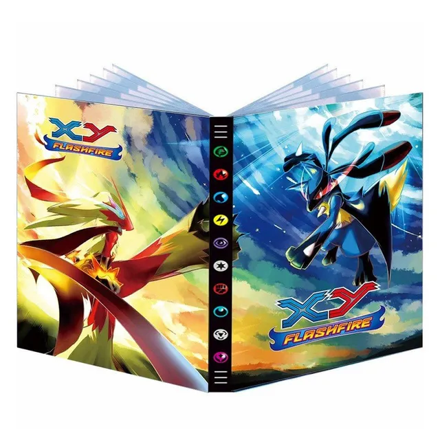 Stylish album for collector's cards with Pokemon themes