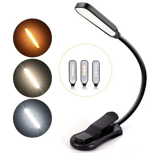 Rechargeable flexible mini lamp with clip