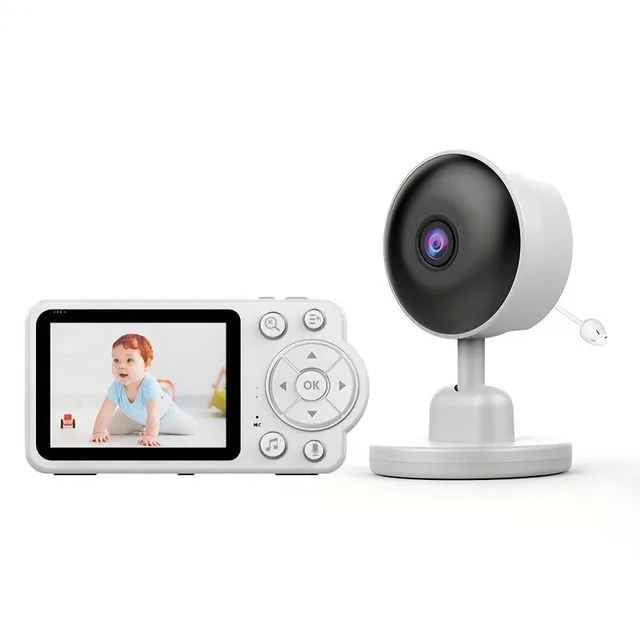 Monitor S Kamerou A Zvukem Barevné Video Bezpečné Připojení S Extra Dlouhým Dosahem, 2-cestné Hovory Uklidňující Zvuky Dálkové (bez Napájení)