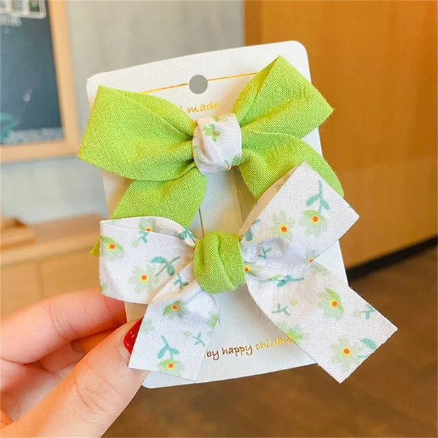 Set of colorful decorative hair bows 2 pcs