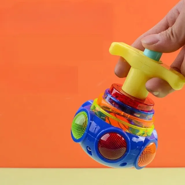 Shining gyroscope with music and rotation for children's entertainment