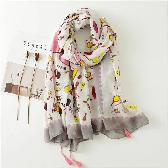 Luxury fine scarf with different patterns