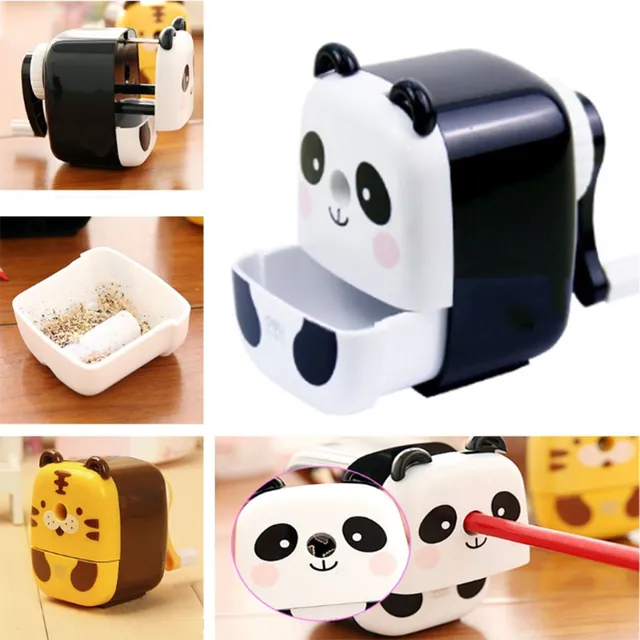 School pencil sharpener with cute animal motif