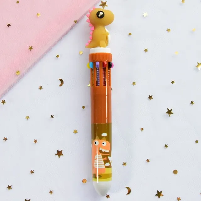 Dievčenské školské viacfarebné pero s motívom dúhy