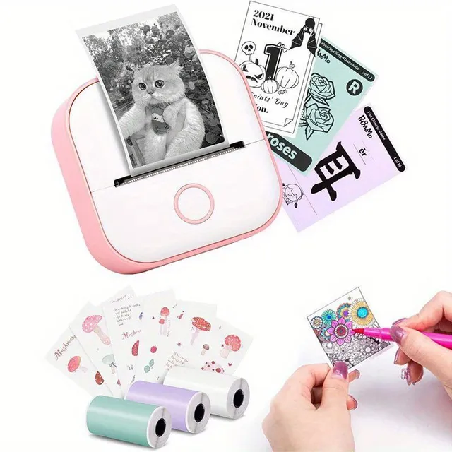 Mini Sticker Printer T02: Pocket Thermoprinter for Sticking Images