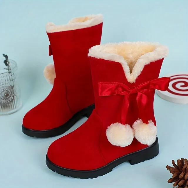 Bottes d'hiver pour filles mignonnes et confortables - douces, chaudes avec doublure en polaire