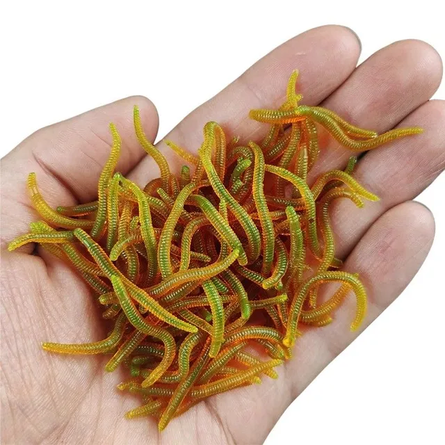 Artificial worms 3.5 cm 100 pcs