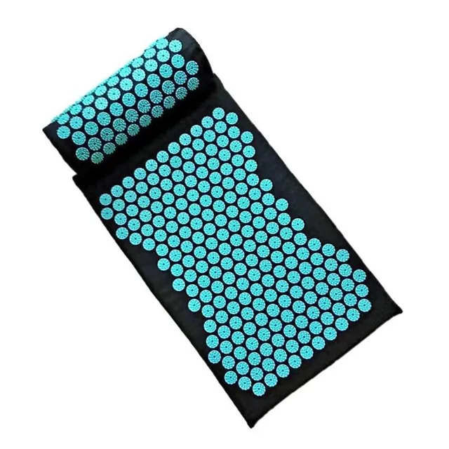 Akupunkturní masážní podložka s polštářem pillow-mat-blue