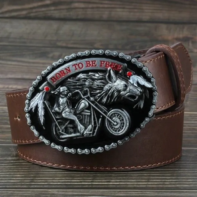 Belt for men's motorcycles 0 cm Zonia hneda 1