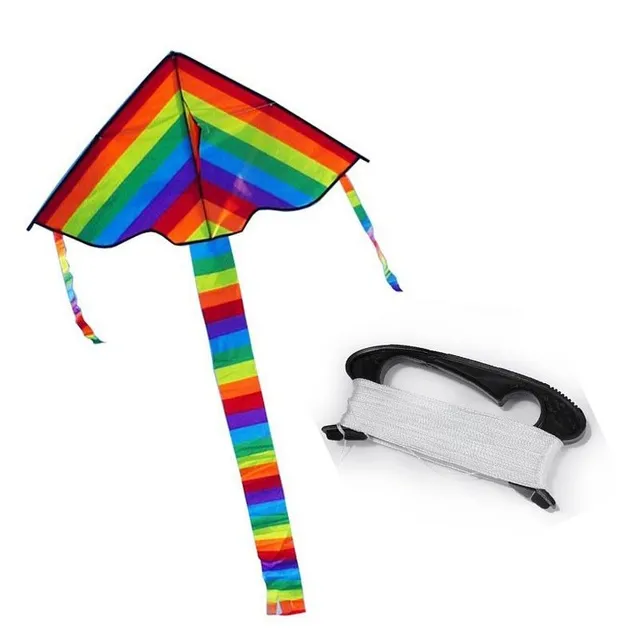 Rainbow flying dragon in the shape of triangle + handle