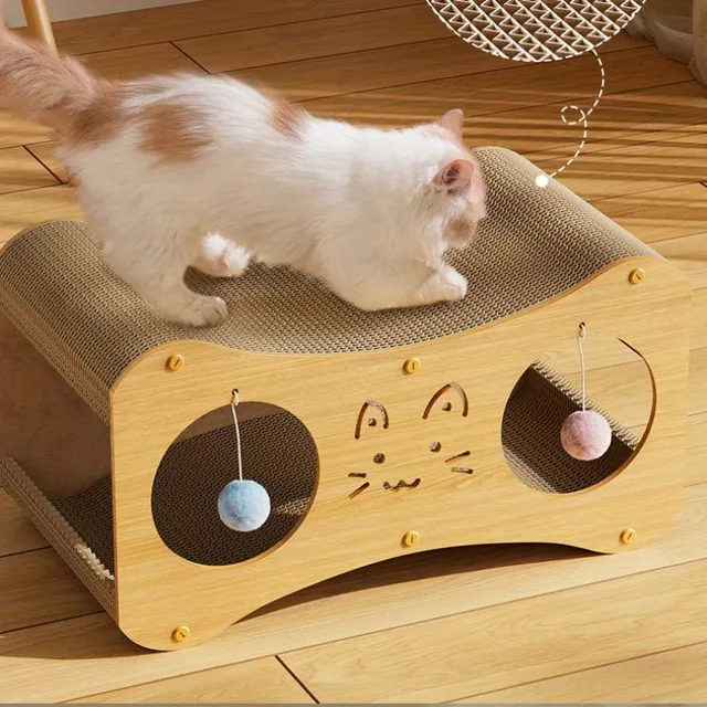 Luxury two-story cat house Feline Fantasy with scratch, sisal pelíšek and interactive ball - year-round dustless nest for cats