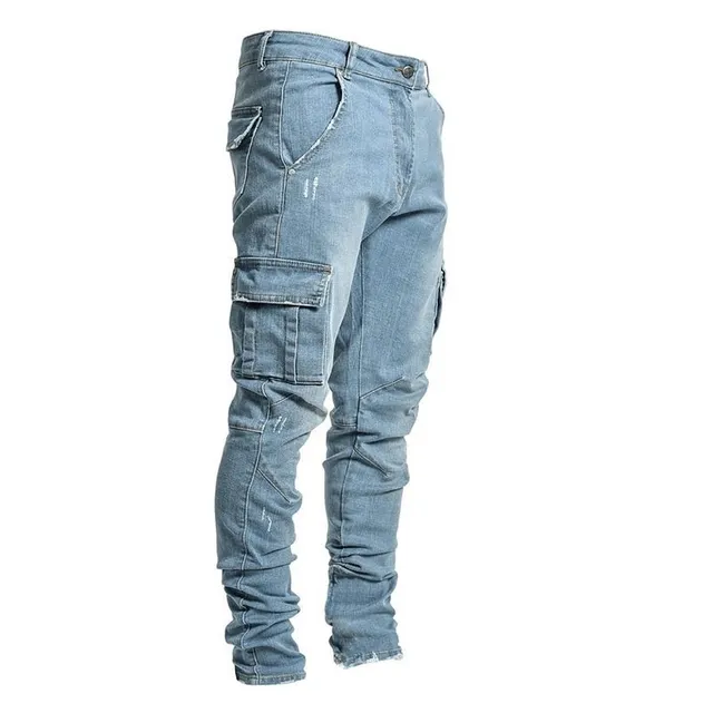 Pánske módne džínsy s vreckami
