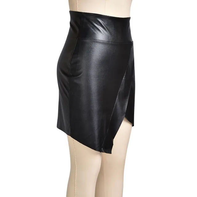 Women's spring and autumn faux leather skirt