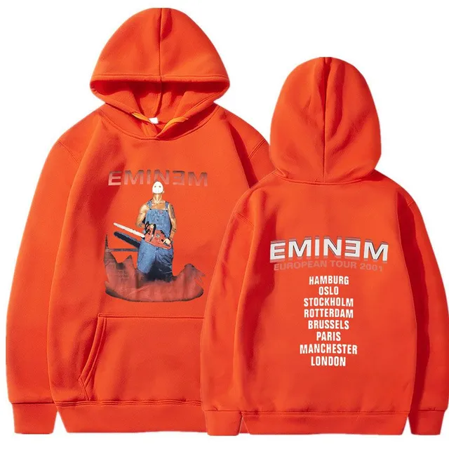 Trends sweatshirt with kangaroo and hood with print of known rapper EMINEM