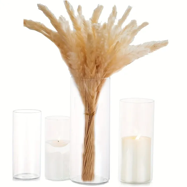 Glass cylinder for candles and flowers - Decorative centre piece for various occasions