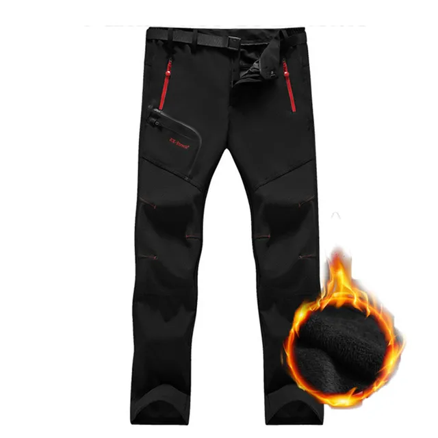 Pánske vetruodolné outdoorové nohavice v rôznych farbách BLACK-winter S