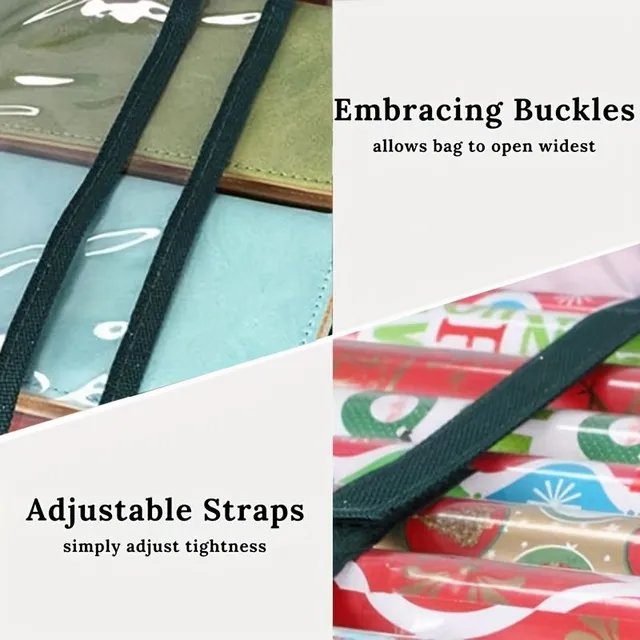 Practical organizer for Christmas wrapping paper with elastic pockets