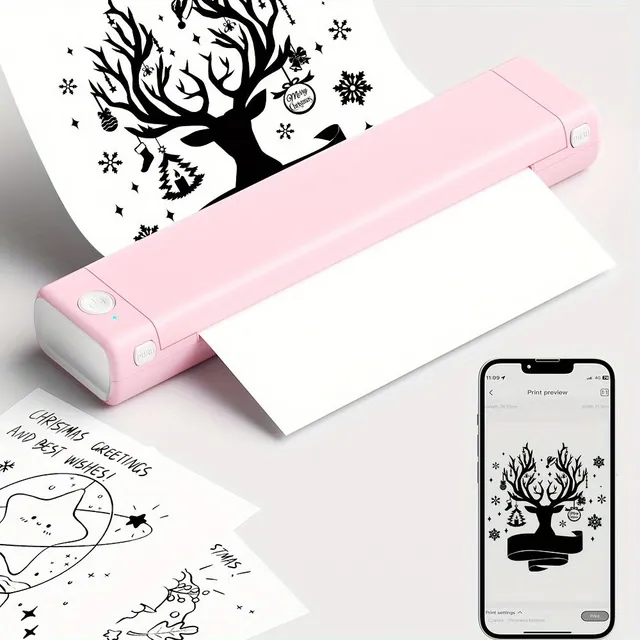 1pcs, Cartoon Printer For Artists Painting - Wireless Printer Tags S 10 pcs Tattoo Paper, Tattoo Printer For Artists, Tattoo, Ink Thermal Drawing Printer For Print Painting, Tattoo, Logo, Clothes, Post office, Drawing Printer For Telef