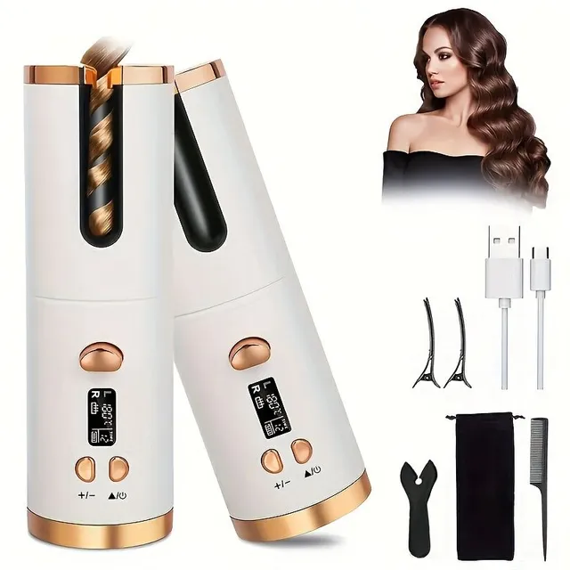 Portable USB Rechargeable Rotary Curve, Accumulator Automatic Curve, Accumulator Automatic Curve Anti-Turn, For Long Hair Ceramic Rotary Roller, Quick Hair Heating, Timing Five-degree Temperature Control, Gifts