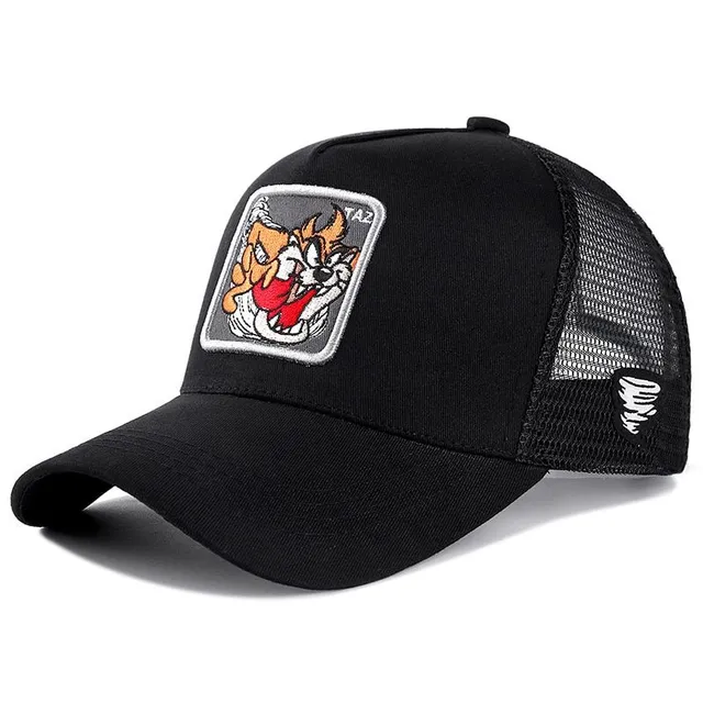 Unisex baseball cap with motifs of animated characters TAZ BLACK
