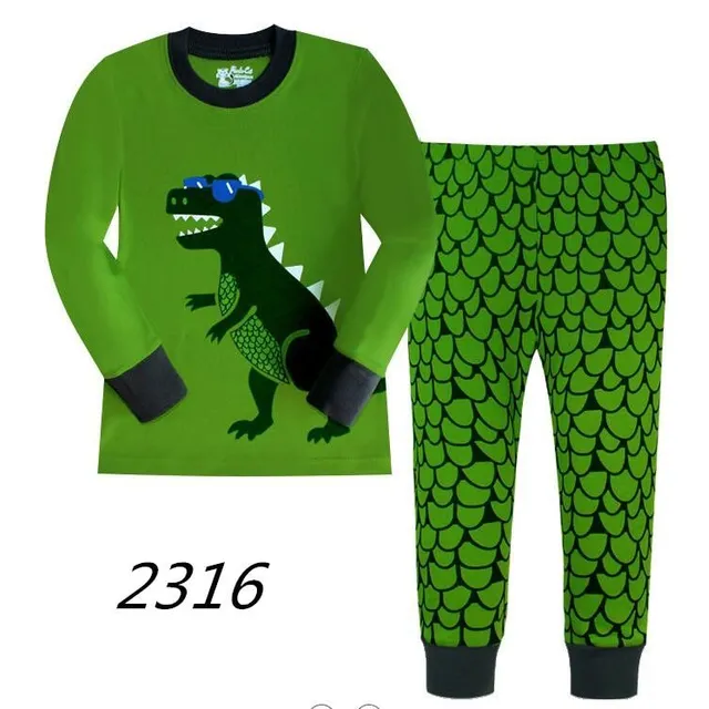 Pijama pentru băieți cu imprimeu de dinozauri