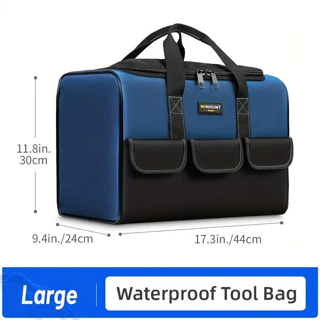 Fixed toolbag with wide hole for storing tools, transfer and organization, man's toolbag, wide hole with inside pockets