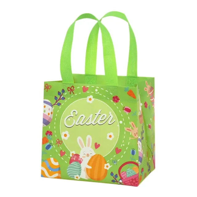 Large-night gift bag made of nonwoven fabric with rabbit motif