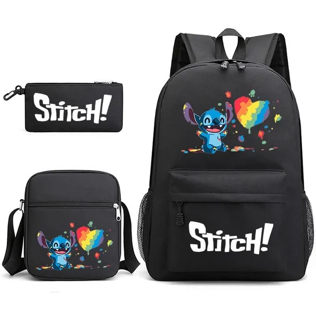 Set de papetărie Stitch - Rucsac și penal + geantă peste umăr