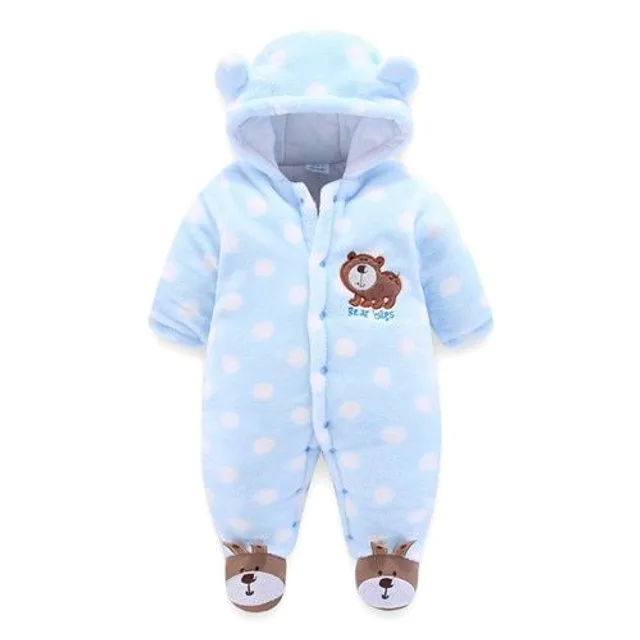 Combinaison d'hiver pour bébé avec ourson - 3 couleurs