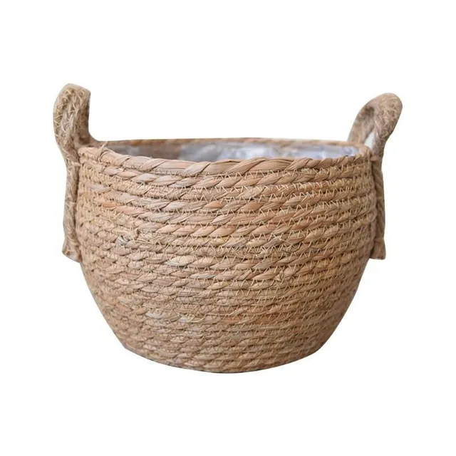 Straw flower pot