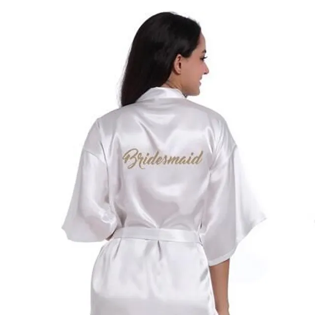 Beautiful satin robe with Bride and Bridesmaid inscription