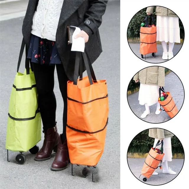 Folding bag on wheels