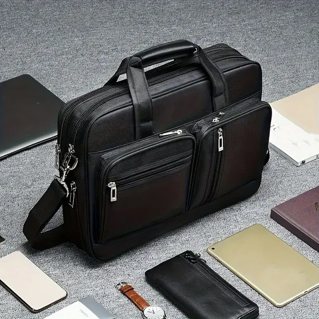 Men's laptop bag, fashionable shoulder bag, durable outdoor bag with extra large capacity, bag for short business trips