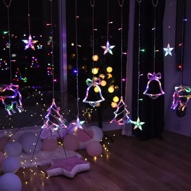 Christmas LED garland with hanging ornaments