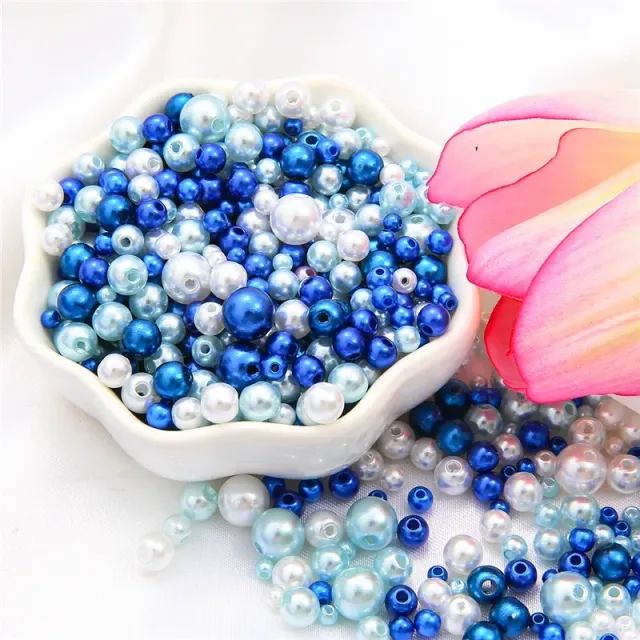 150ks/Packaging Mix Size 3/4/5/6/8mm Beads with Hole Colorful Perly Okrúhle akrylové imitácie Pearl DIY Pre šperky a ručné práce