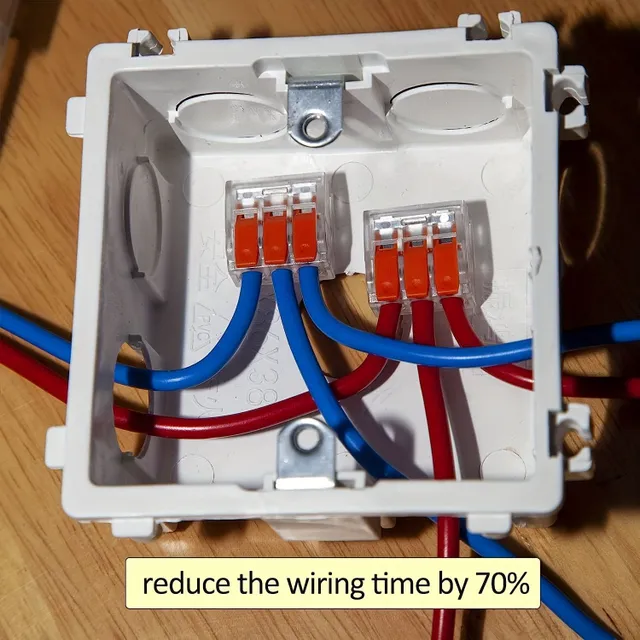 75ks Elektro Spojovací Konektory Pákové Matice Různé Velikosti (28-12 AWG) 2/3/4 Pólové Nastrkovací Svorky Drátové Spoje Mini Spojovací Blok Kabelové Koncovky 0.4-6.0mm