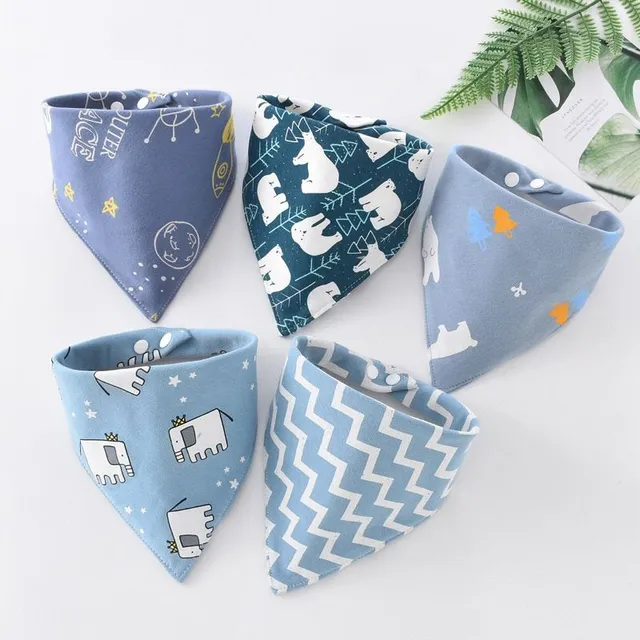 Soft cotton baby bib 5 pcs