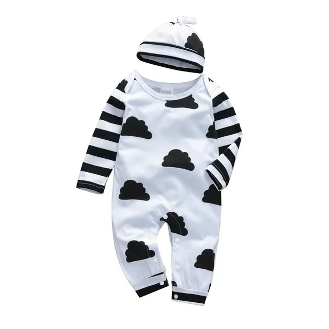 Boy's baby jumpsuit with a hat