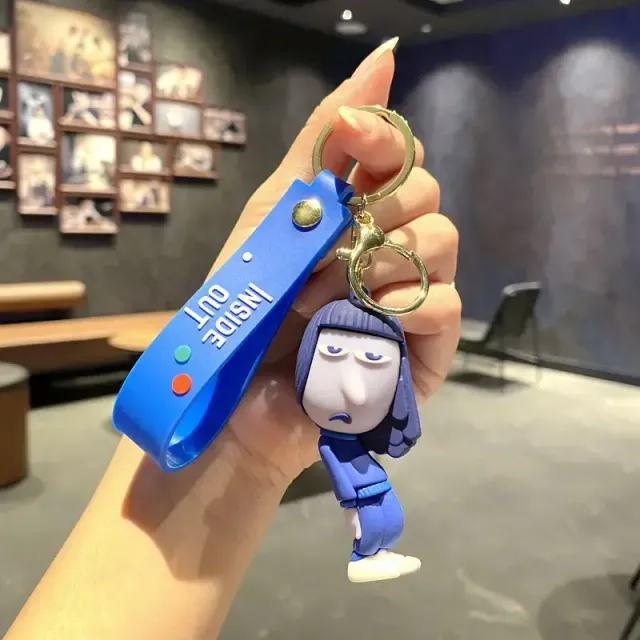 Cute silicone keychain with handcuffs in characters from a fairy tale In the head 2 - Inside Out 2