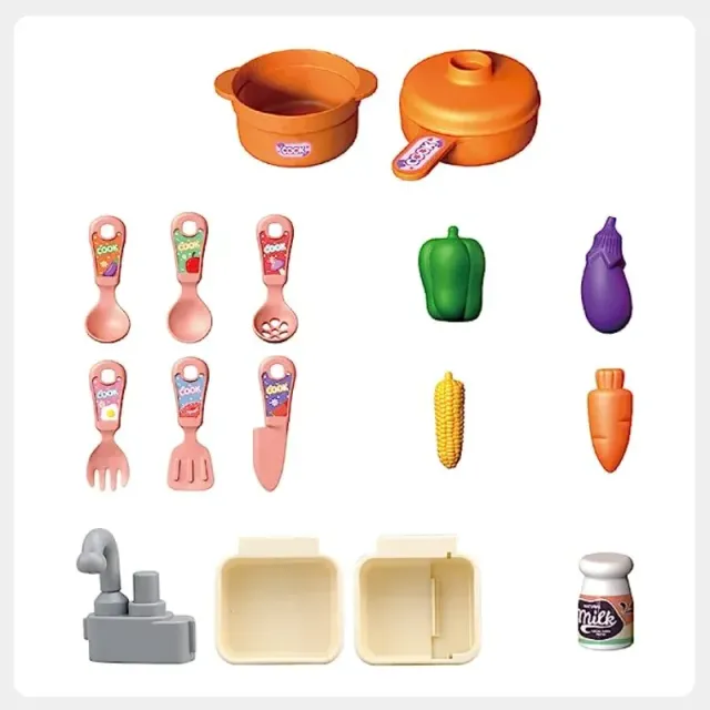 Children's Home Kitchen Game Cooking Set - Dishes, Food, Vegetables and Fruit