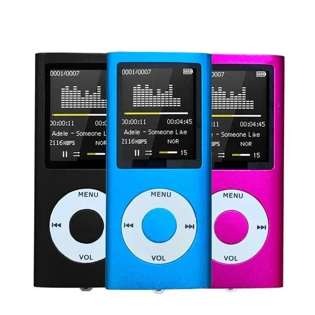 Portable MP3 and MP4 player with FM radio and 1,8" color display