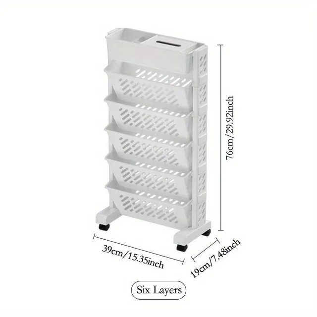 Removable storage basket for table with 5/6 floors and wheels