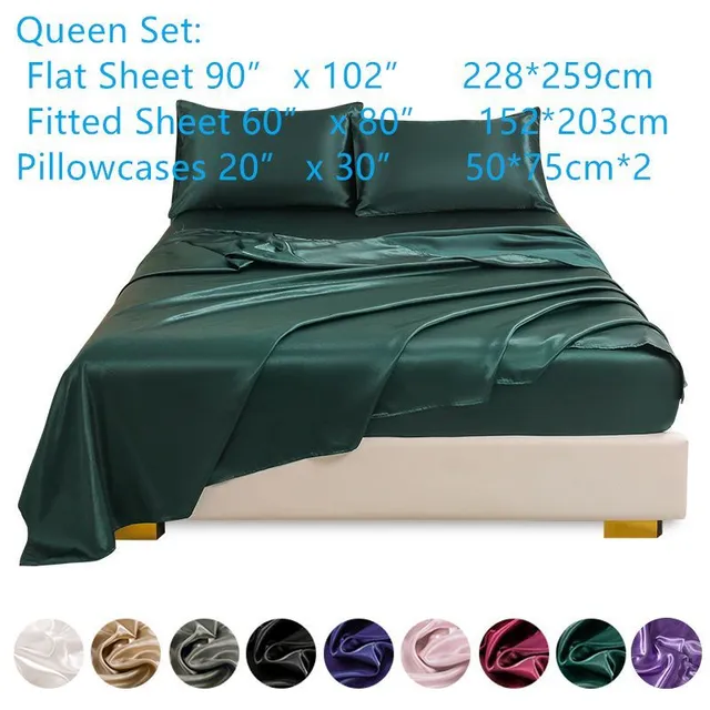 Set de lenjerie de pat din satin de lux - Moale ca mătase pentru dormitor și camera de oaspeți