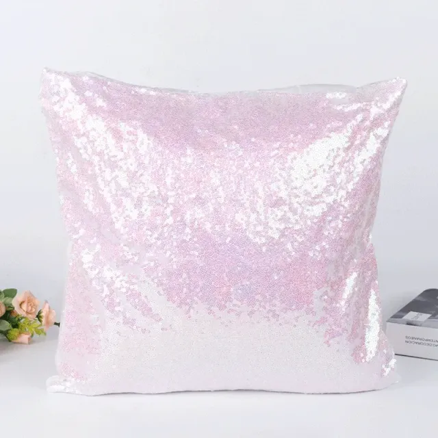 Luxury pillowcase in modern design with sewn sequins - several color variants